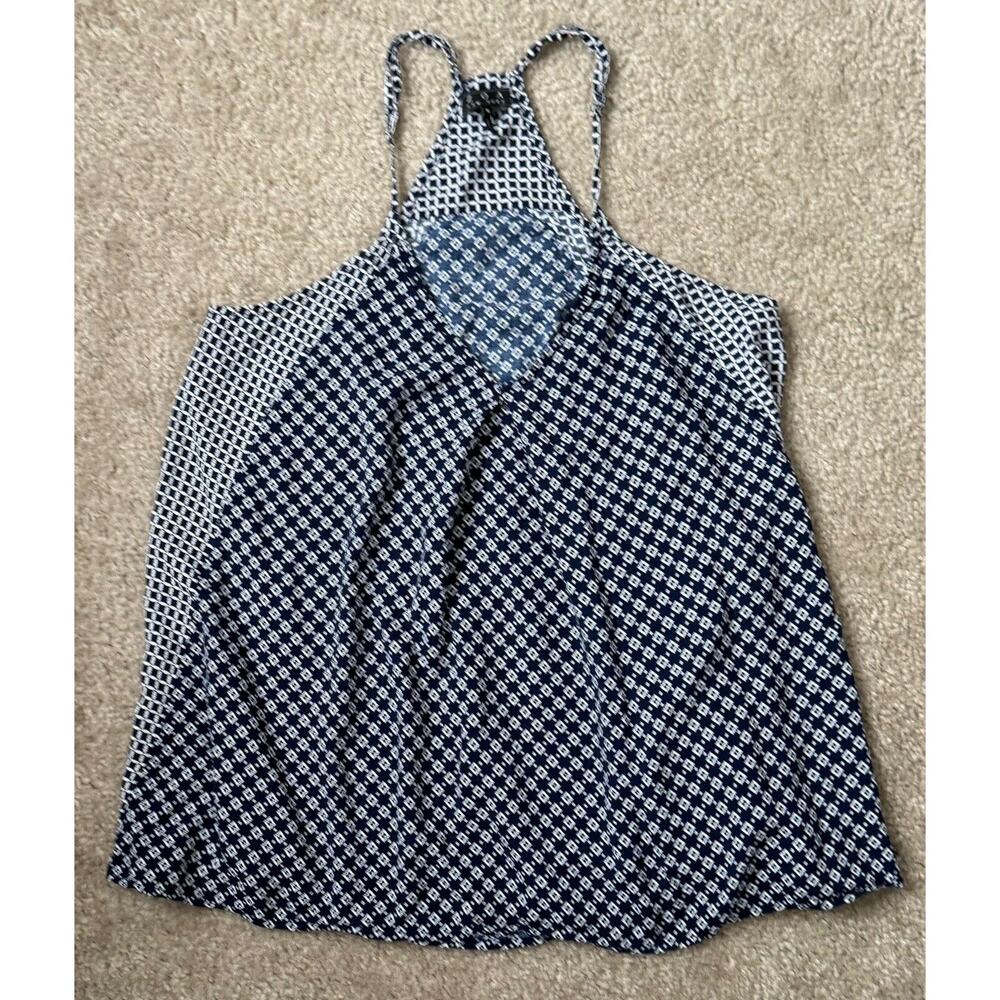 ZOA New York sleeveless blouse Blue abstract Lightweight top Women’s Size Small